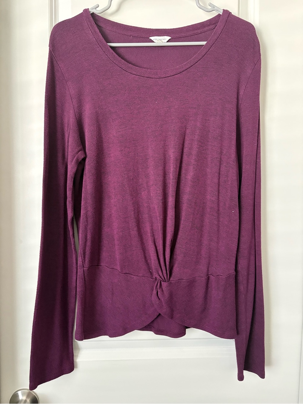 Purple Aeropostale Twist Front Long Sleeve Shirt